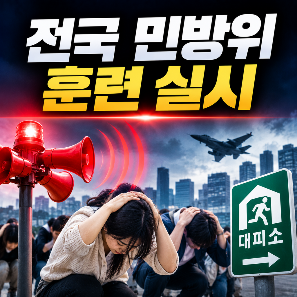 전국 민방위 훈련 오늘 실시, 공습경보 20분 무엇을 점검하나